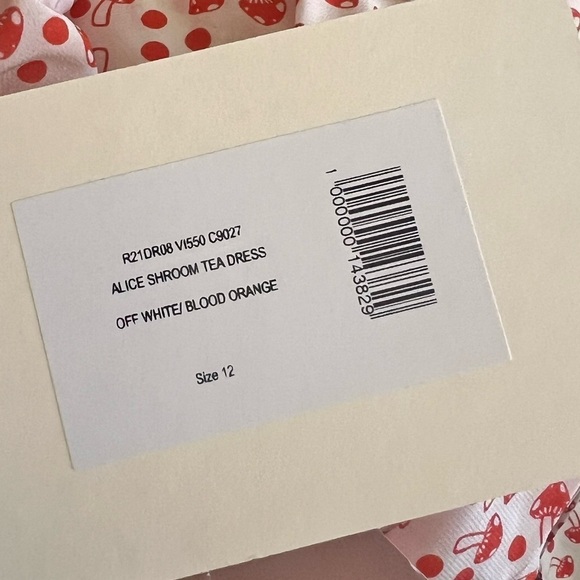 AlexaChung Red Beige Alice Shroom Tea Dress NWT US 8 - Picture 11 of 15